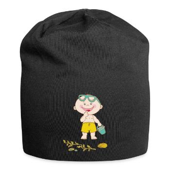 Sommer - Jersey-Beanie - Schwarz - Vorne