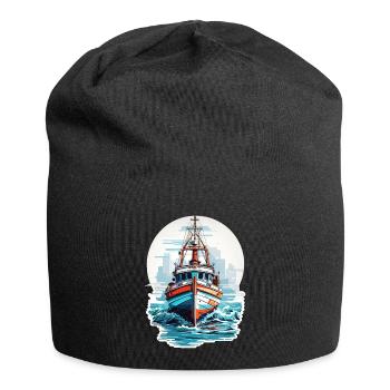 Naviguer au coucher du soleil en un - Bonnet en jersey - noir - Devant