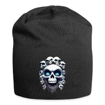 Funny skeleton heads - Jersey Beanie - black - Front