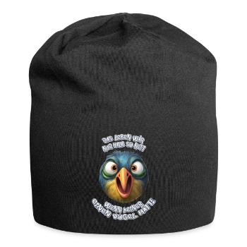 Das Leben wär nur halb so nett - Jersey-Beanie - Schwarz - Vorne