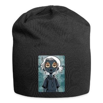 Scary and Mysterious Little Girl with Hypnotic Eye - Jersey Beanie - black - Front