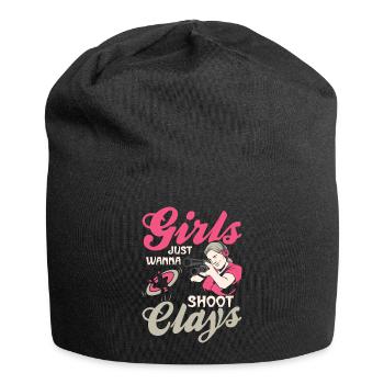 Girls Just want to Shoot Clays Trapshooting Skeet Sh - Jersey Beanie - black - Front