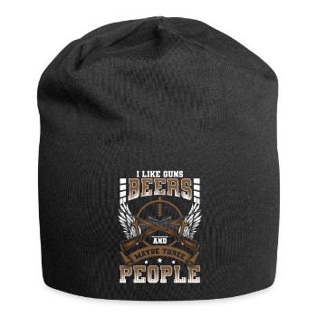 Waffe Waffen Schütze Sportschütze - Jersey-Beanie - Schwarz - Vorne