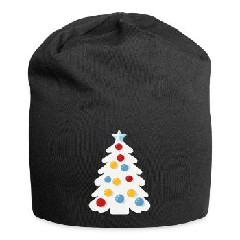 Snowy Christmas tree - Jersey Beanie - black - Front