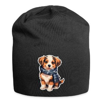 Dog in winter - Jersey Beanie - black - Front