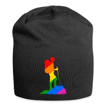 Bunter Wanderer - Wandern - Jersey-Beanie - Schwarz - Vorne