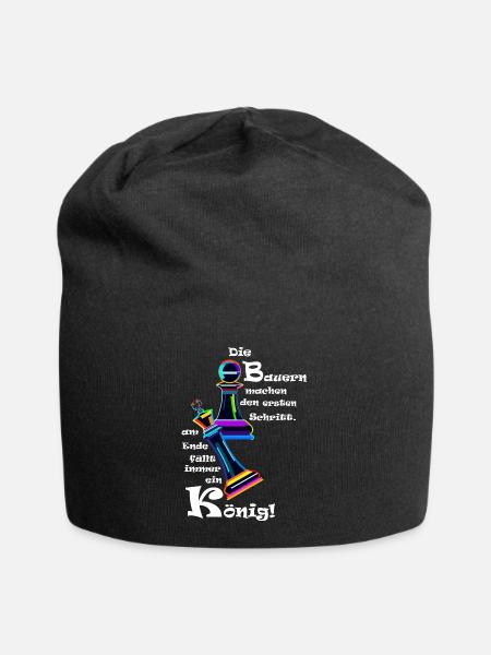 Chess Pawn King - Jersey Beanie - black