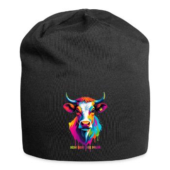 Cute colorful cow - Jersey Beanie - black - Front