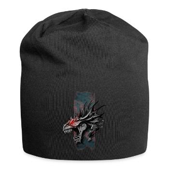Inferno's Roar: Dragon with Red Eyes - Jersey Beanie - black - Front