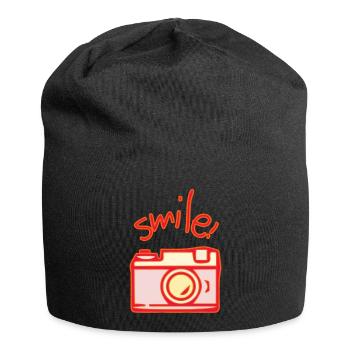 Kamera - Jersey-Beanie - Schwarz - Vorne