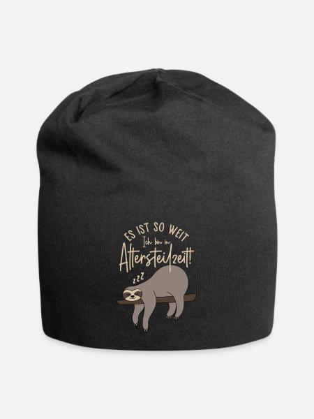 Faultier Es ist so weit Ich bin in Altersteilzeit - Jersey-Beanie - Schwarz