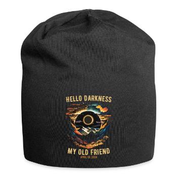 Hallo Dunkelheit, mein alter Freund Sonnenfinsternis - Jersey-Beanie - Schwarz - Vorne