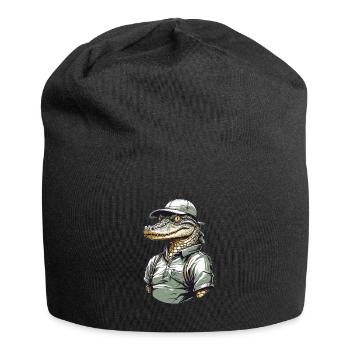 Crocodile Golfer Aesthetic Golfer Streetwear - Jersey Beanie - black - Front