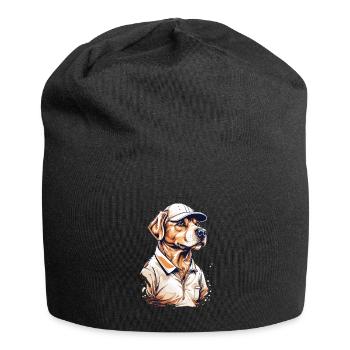 Golfer Hund Aesthetic Golfspieler Streetwear - Jersey-Beanie - Schwarz - Vorne