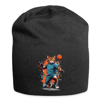 Handball Katze Streetwear & Iconic Style - Jersey-Beanie - Schwarz - Vorne