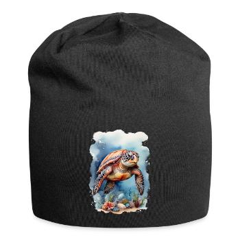 Meers Schildkröte unter Wasser - Jersey-Beanie - Schwarz - Vorne