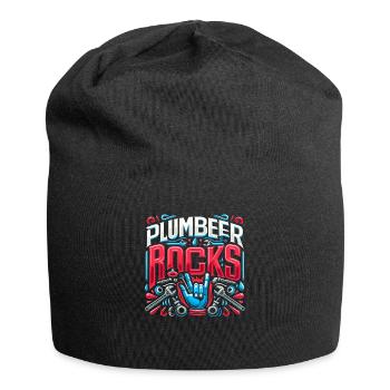 Plumber joke who likes urban rock beer - Jersey Beanie - black - Front