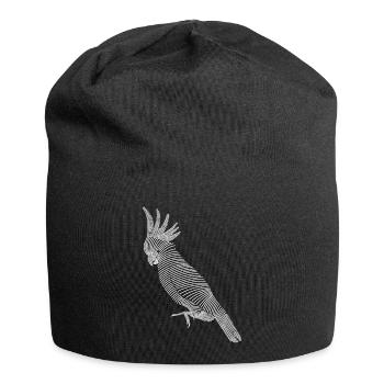 Croquis d’oiseau cacatoès - Bonnet en jersey - noir - Devant