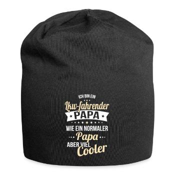 Lkw-fahrender Papa wie normaler Papa viel cooler - Jersey-Beanie - Schwarz - Vorne