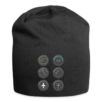 Airplane Flight Instruments - Jersey Beanie - black - Front