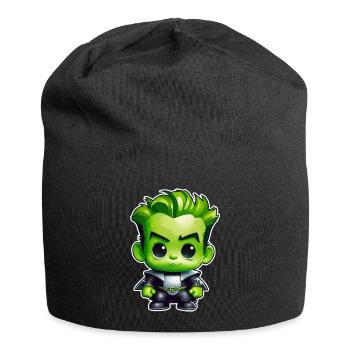 Cute green monster - Jersey Beanie - black - Front
