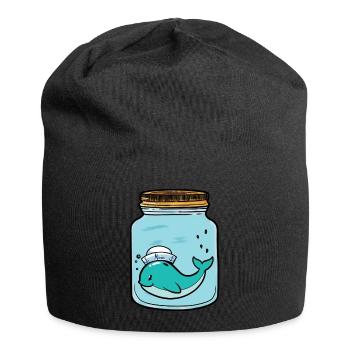 Baleine, Poisson, Poisson, Aquarium, Zoologie, Zoo, Animaux - Bonnet en jersey - noir - Devant