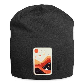 Minimalistisches abstraktes Design - Jersey-Beanie - Anthrazit - Vorne