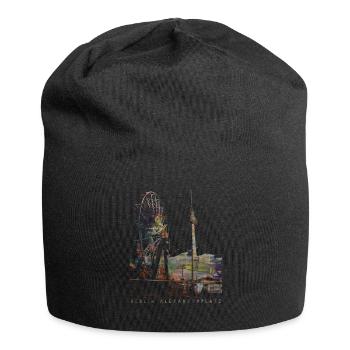 Berlin Alexanderplatz künstlerisches Design - Jersey-Beanie - Schwarz - Vorne