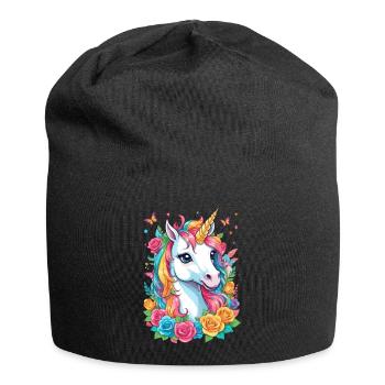 Süßes Einhorn - Jersey-Beanie - Schwarz - Vorne