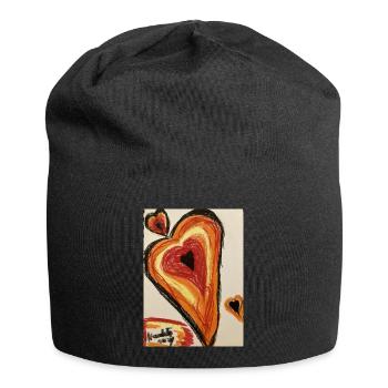 Cœur chaleureux - Bonnet en jersey - noir - Devant