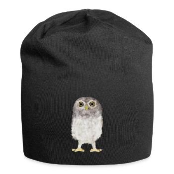 Eule - Jersey-Beanie - Schwarz - Vorne