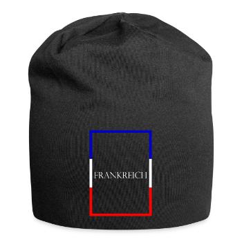 France France, Lettrage de déclaration avec drapeau - Bonnet en jersey - noir - Devant