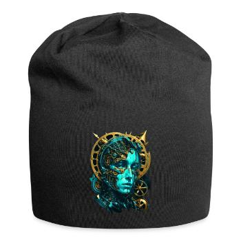 Mechanische Frau - Jersey-Beanie - Schwarz - Vorne