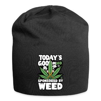 Gute Laune Weed - Jersey-Beanie - Schwarz - Vorne