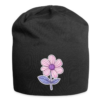 Fleurs - Bonnet en jersey - noir - Devant