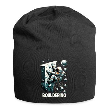 Bouldern Astronaut Raumfahrer Geschenk - Jersey-Beanie - Schwarz - Vorne