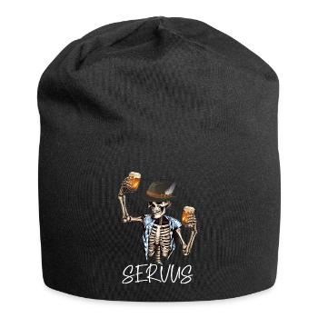 Servus Skull Bier Trachtenshirt Biertrinker - Jersey-Beanie - Schwarz - Vorne