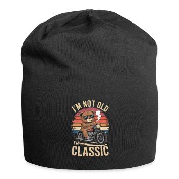 Ours en peluche avec des lunettes de soleil équitation moto vintage - Bonnet en jersey - noir - Devant