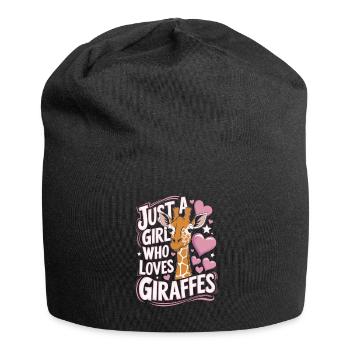 Giraffe Spruch Mädchen - Jersey-Beanie - Schwarz - Vorne