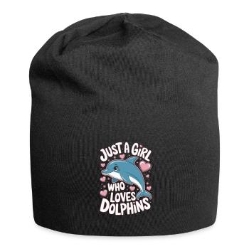 Mignon dauphin disant filles femmes - Bonnet en jersey - noir - Devant