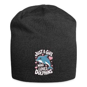 Mignon dauphin disant filles femmes - Bonnet en jersey - charbon - Devant