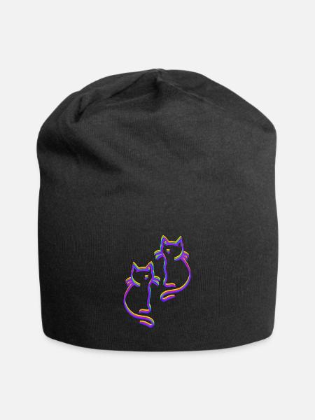 Chats arc-en-ciel LGBT - Bonnet en jersey - noir