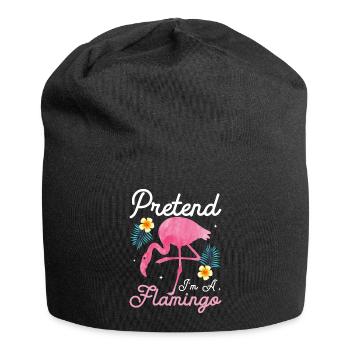 Faites semblant d’être un oiseau rose flamant rose mignon - Bonnet en jersey - noir - Devant