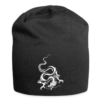 Dragon Blanc Art graphique complexe - Bonnet en jersey - noir - Devant