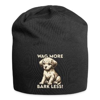 Wag more, bark less! - Jersey-Beanie - Schwarz - Vorne