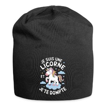 Je suis une licorne et je te dompte - Bonnet en jersey - noir - Devant