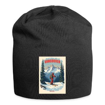 Paysages de montagne de Vancouver - Bonnet en jersey - noir - Devant