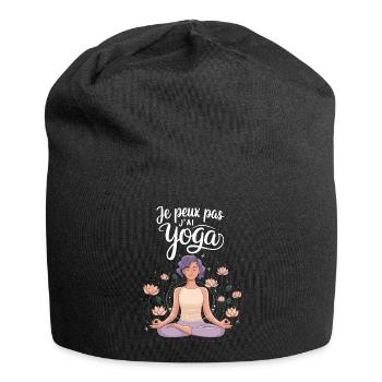 J'peux pas j'ai yoga - Bonnet en jersey - noir - Devant