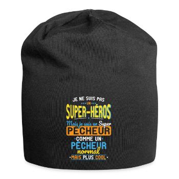 Pas un Super-Héros mais un super Pêcheur - Bonnet en jersey - noir - Devant