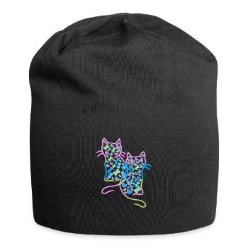 Chat Chats Enfant Enfants - Bonnet en jersey - noir - Devant